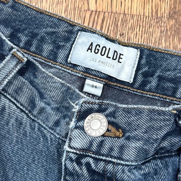 AGOLDE Rami Carpenter Jeans Repetition Straight Ankle Denim Jeans Womens 24 - Picture 6 of 11